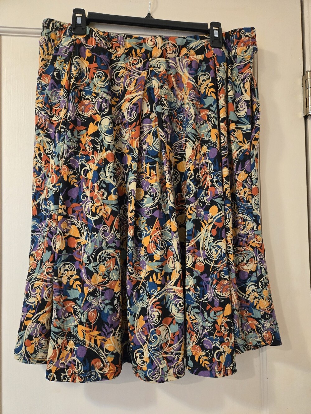 Lularoe Madison Multicolor Swirl Print A-Line Skirt - Women